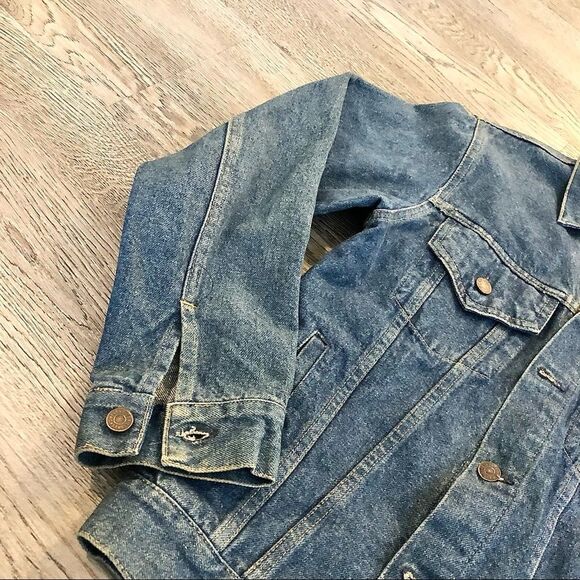 𝅺VTG 1980 Gap Pioneer Denim Jacket Wasp The Last Command Embroider Men’s Medium - Picture 5 of 9